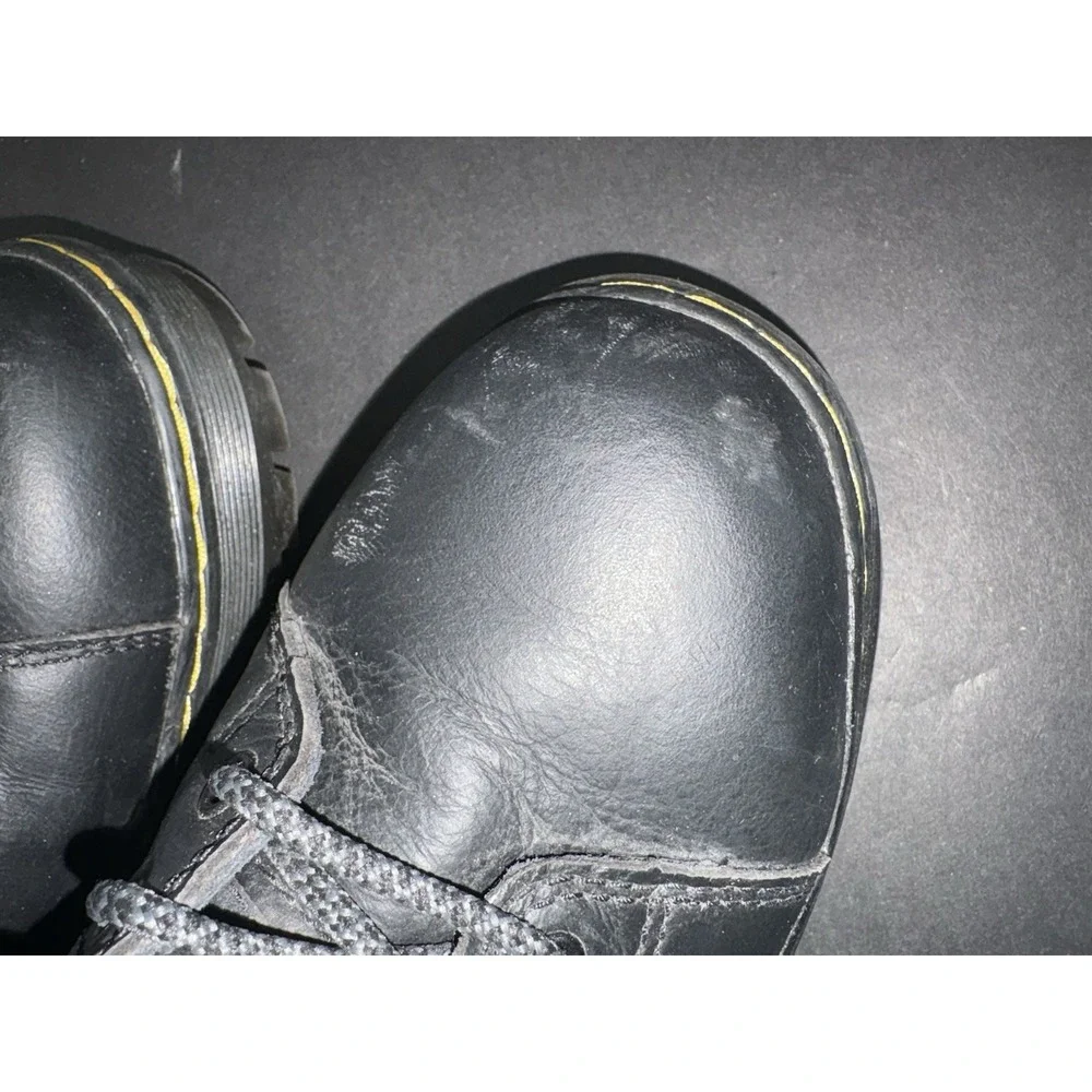 Dr. Doc Martens Steel Toe Boots Womens 7 US Black Leather ASTM F2413-18